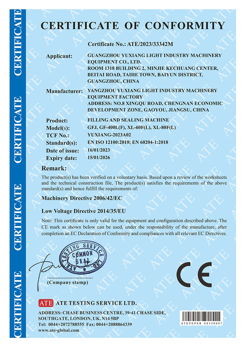 CE-2-FILLING AND SEALING MACHINE